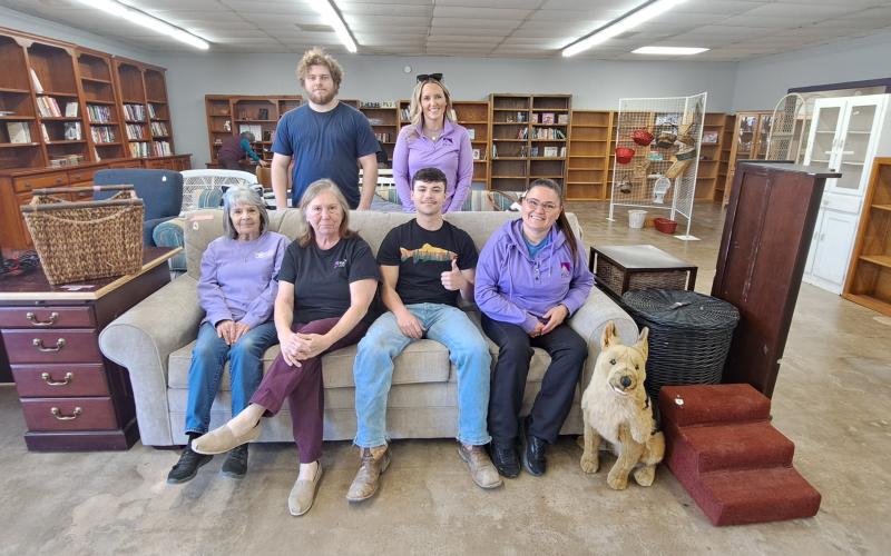 Megan Horn/The Clayton Tribune. F.A.I.T.H.’s Furniture and More Store is now open after three weeks of renovations. It is located at 404 S. Main Street in Clayton. Pictured at the store on reopening day, Feb. 3, are Dena Crane, director of thrift stores; Mickey Battista, volunteer; Kay Wilkerson, staff member; Tristian Hooper, staff member; Nate Parker, staff member; and Brooke Cannon, CFO.