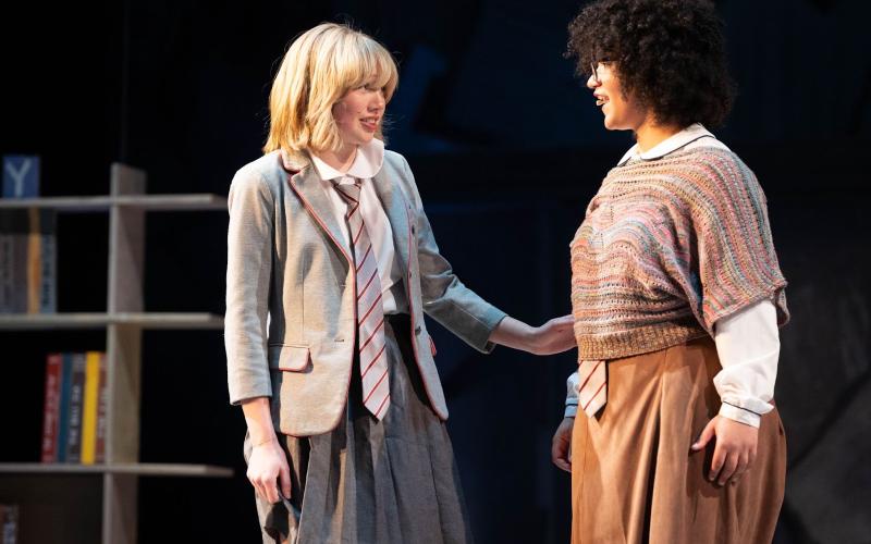 Photos courtesy Rabun Gap-Nacoochee School. Abby Hartridge ’26 of Clayton, Ga. as Matilda and Savanna Jones ‘25 as Mrs. Phelps in “Matilda the Musical” at Rabun Gap-Nacoochee School.