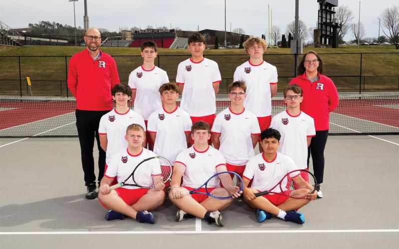 Courtesy of Rabun County High School. The RCHS boys tennis team has picked up right where it left off from last season's region title victory, starting the first eight matches with a 6-2 record.