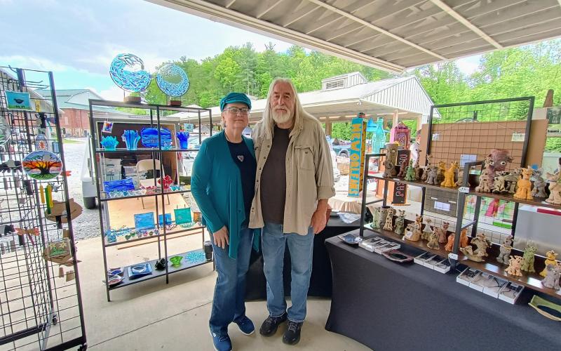 Megan Horn/The Clayton Tribune. There were many booths at Dinglerfest 2025 last weekend as the festival supported local nonprofit Sid Weber Memorial Cancer Fund. Pictured is Clayton and Glass creations by Mike and Darlene.