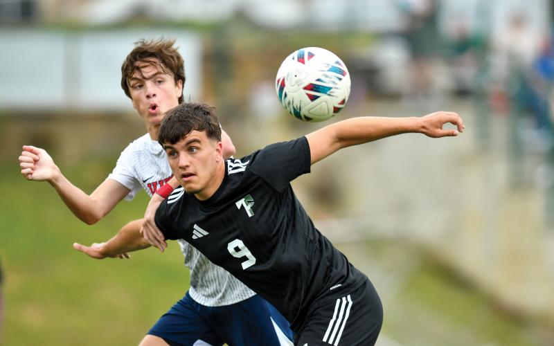 Wade Cheek/The Clayton Tribune. Senior and Tallulah Falls School leading goal-scorer Bogdan Jesic (9) finished his final campaign with 35 goals.