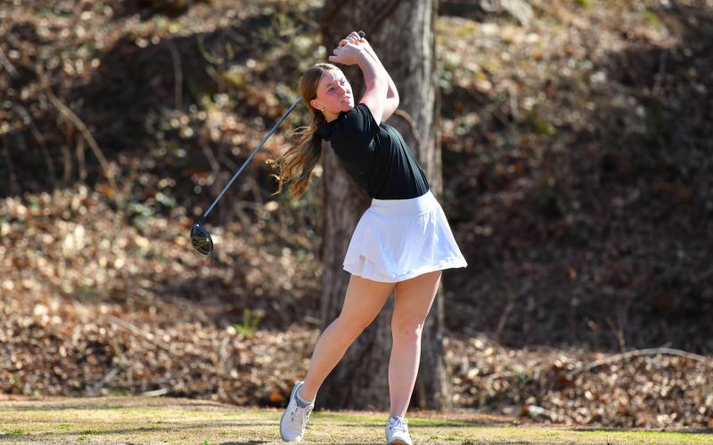 Wade Cheek/The Clayton Tribune. Bella Hulsey qualified for the state golf tournament as an individual after placing third in this year's area tournament.
