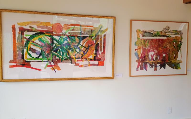 Megan Horn/The Clayton Tribune. These colorful paintings created by Laurence Holden, a longtime friend of Hambidge for his dedicated service of over 40 years, were on display at the Hambidge Open House on Saturday, April 26. The acclaimed artist and poet was honored during the event.