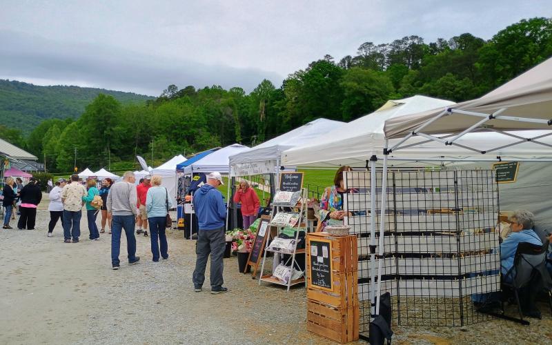 Megan Horn/The Clayton Tribune. Crowds of people showed out to the Saturday, May 10 Of These Mountains Spring MarketPlace held at the pavilions behind the Rabun County Civic Center. Over 100 vendors showcase at the events.
