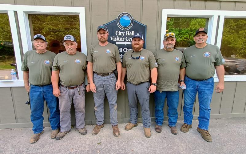 Megan Horn/The Clayton Tribune. During Tuesday’s council meeting, Sky Valley City Council members passed a proclamation for National Public Works Week May 18-24, 2025. Pictured are Sky Valley Public Works crew members Larry Randolph (left), Ricky McKay, Kenny Chastain, Cody English, Neal Chastain and Jerry Shope. Not pictured are Kevin Branca and Justin Henslee.