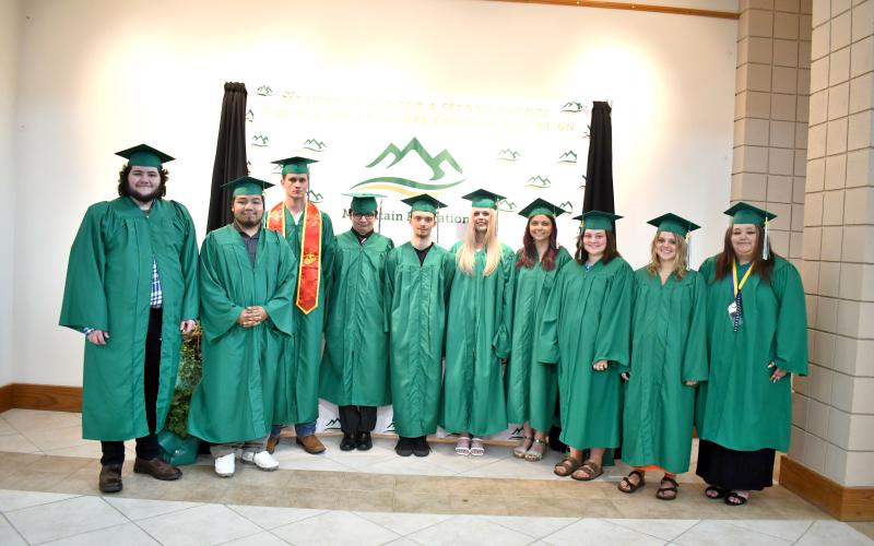 Megan Horn/The Clayton Tribune. Johnathan Robert Lee Watts (left); Rafael Rios Duran, Joseph Keith Bramblett, David Santos Arvizu, Drake William Kelley, Natalie Ann McCannon, Krissa Elizabeth Fountain, Brylee Faye Richardson, Brooke Caroleen Richardson and JaLynn Lee Pendrey. Not pictured are Kayden Grace Glass, Creighton John Howard and Anna Marie Foster.