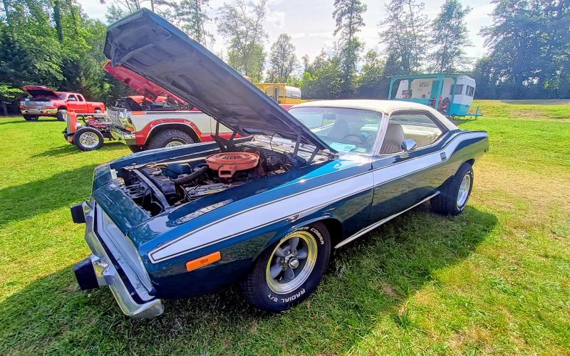Megan Horn/The Clayton Tribune. This 1972 Plymouth Cuda owned by Jake McCrackin was featured in the June 7 “Pharoahs Drive-In Movie Car Show 2025” held at the Tiger-Drive In.