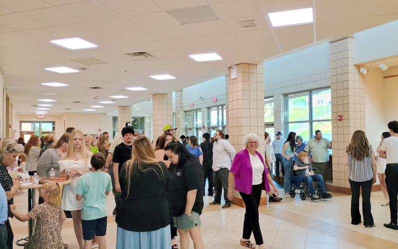Megan Horn/The Clayton Tribune. Community members as well as family members and friends of the Mountain Education Rabun Campus Class of 2025 graduates show their support during the May 28 graduation ceremony held at the Rabun County High School Fine Arts Building (FAB).