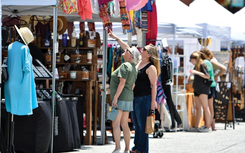 Wade Cheek/The Clayton Tribune. There was plenty of browsing and shopping to do at last weekend’s Ramshackle, as there were over 60 different tents from various business and groups from and around the Rabun County area.