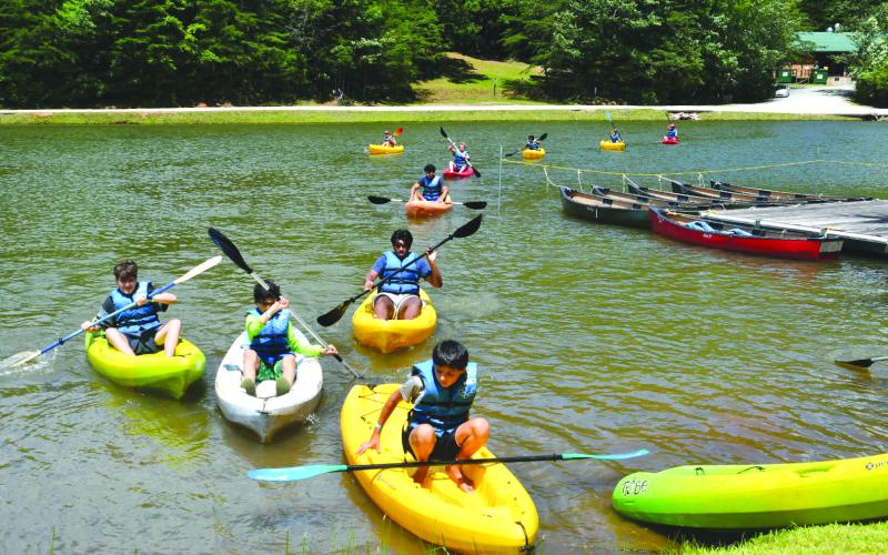 Enoch Autry/The Clayton Tribune. Lake Toccoa at Camp Rainey Mountain in Rabun County offers Scouts a multitude of ways to enjoy the water in Northeast Georgia. The 600-acre camp is consistently ranked in the top camps in the nation.