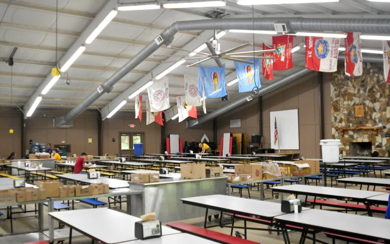 Enoch Autry/The Clayton Tribune. The dining hall at Camp Rainey Mountain has the capacity to seat 800 Scouts at one time.