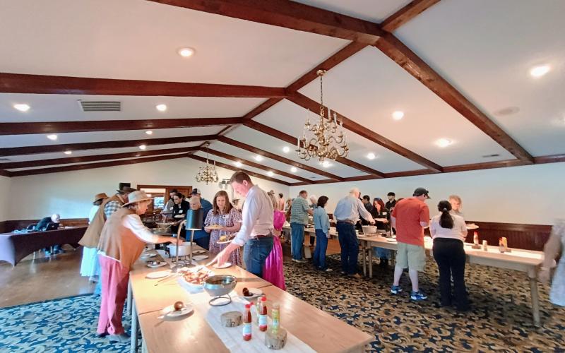 Megan Horn/The Clayton Tribune. This Western-themed buffet for the 2025 Forward Rabun/Rabun County Chamber of Commerce Awards Hoedown was catered by The Dillard House on May 31.