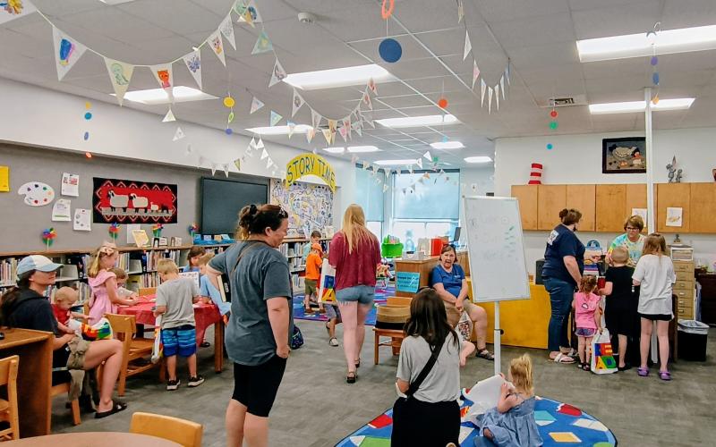 Megan Horn/The Clayton Tribune. The Rabun County Public Library children’s room was bustling with activity during the launch of the Summer Reading Program themed “Color Our World” on Tuesday, June 3. The Summer Reading Program runs through Thursday, July 24.