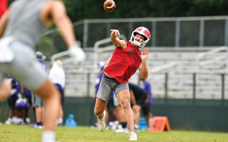 Wade Cheek/The Clayton Tribune. Wildcat senior quarterback Ty Truelove connected with plenty of his targets at Athens Academy’s 7-on-7 camp on Wednesday, June 4.