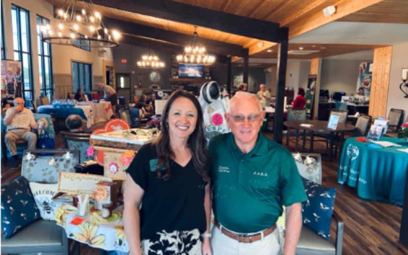 Submitted photo. AARN VP Megan Eyrich (left) and President Ron Oglethorpe attend the Appalachian Aging Resource Network (AARN) Senior Support Summit July 14-15 at Hiawassee Park in Towns County.