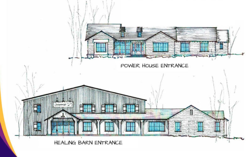 Megan Horn/The Clayton Tribune. A rendering of the new Power House Child Advocacy Center and Sexual Assault Center and Healing Barn. Completion of the facility is hopeful for July 2026.