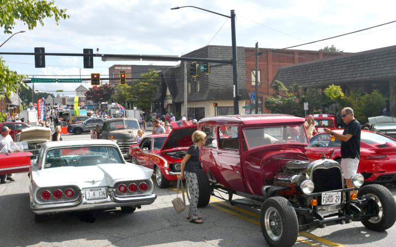 Enoch Autry/The Clayton Tribune. The Aug. 9 block party had 160 classic vehicles line Main Street in Clayton on Aug. 9 for four hours.