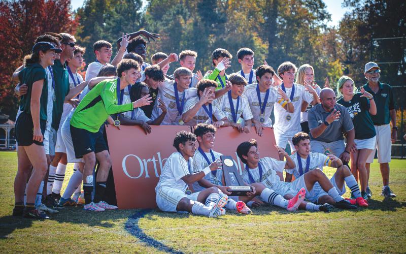 Enoch Autry/The Clayton Tribune. The Rabun Gap boys soccer team captured its fourth consecutive state championship in 2024.