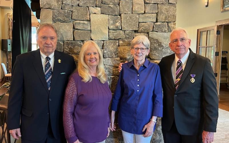 Photos courtesy Sherron Van Camp. Don German, Grace Guess, Linda Edwards and Bruce Gant attend the Aug. 6 Sky Valley POA Purple Heart Special Ceremony.