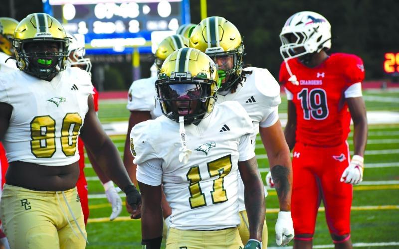 Wesley Branch/The Clayton Tribune. Rabun Gap senior Joshua Buckhalter (17), seen here earlier in the season, had a kickoff return for a touchdown and a fumble recovery in the end zone for another score on the road at the Cannon School.