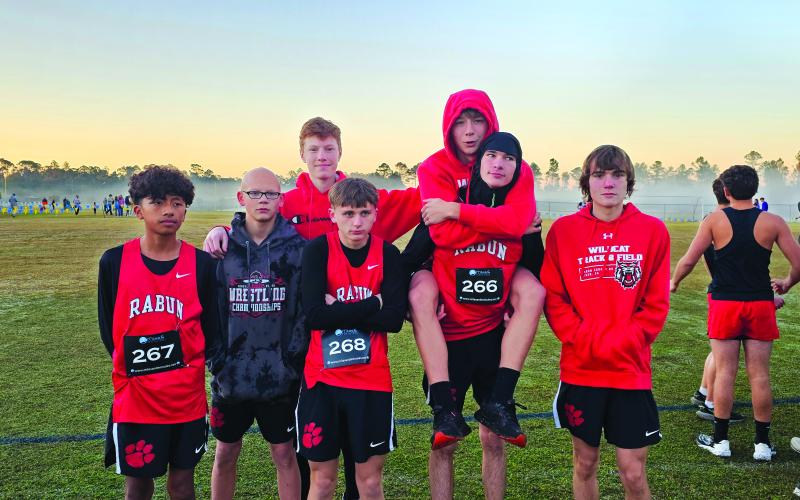 Submitted Photo. The boys cross country team from Rabun County finished 16th at the sectional meet at Jeff Davis.