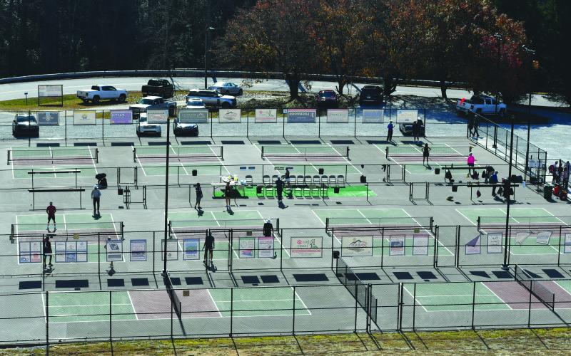 Wesley Branch/The Clayton Tribune. Rabun County continues be a destination for shopping, dining and nature, but now also for pickleball. The pickleball courts at the Rabun County Recreation Department were dedicated in a ceremony on Nov. 19.