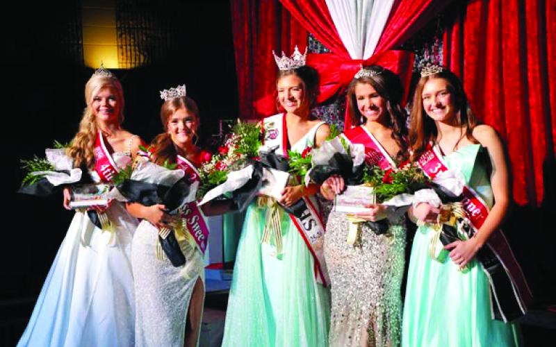 Submitted Photo. Lainey Waldrip, Maddie Dixon, Miss RCHS Hayden Bass, Gracie Dunn and Cheyenne Queen pose for photo with their flowers.