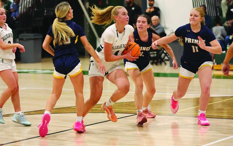 Photo courtesy Austin Poffenberger. Klara Dvorakova, seen here against visiting Prince Avenue Christian, paced the Lady Indians with 17 points in TFS’s 62-60 loss to Walhalla (S.C.) on Dec. 16.
