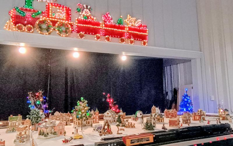 Megan Horn/The Clayton Tribune. A moving train is one of the many amenities at the Christmas Village of Lights display in Tiger. Go inside this weekend, on Friday, Dec. 19, and Saturday, Dec. 20, from 5:30 p.m. to 8:30 p.m. at 90 Tiger Connector, Tiger, and support F.A.I.T.H.