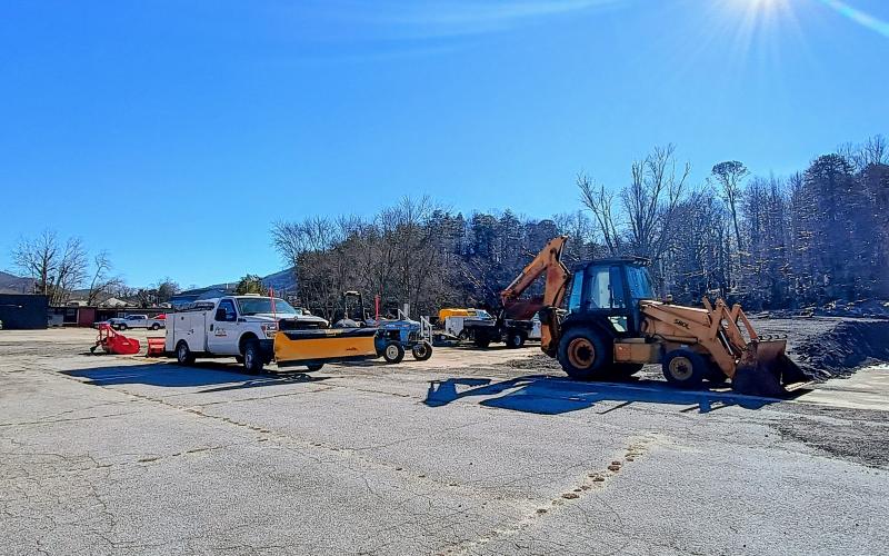 Megan Horn/The Clayton Tribune. The City of Clayton public works crew worked to clear roadways in the aftermath of Winter Storm Fern over the weekend and first part of the week. Several work vehicles are seen at Clayton City Hall.