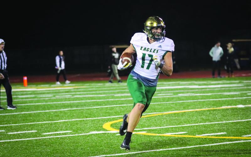 Photo courtesy RGNS. Marlin Klein gains yardage for Rabun Gap in the 2021 state championship game. Klein, who played collegiately at Michigan, has announced he will enter the 2026 NFL Draft.