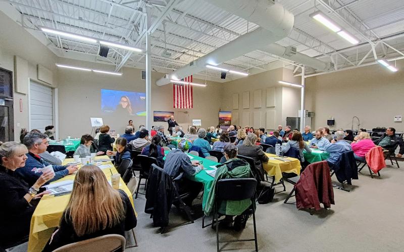 Megan Horn/The Clayton Tribune. Representatives from over 100 local businesses attend the Feb. 19 Forward Rabun/Rabun County Chamber of Commerce Business Breakfast and networking event for the “ITI Digital Marketing and Event Platform Roll-Out.”