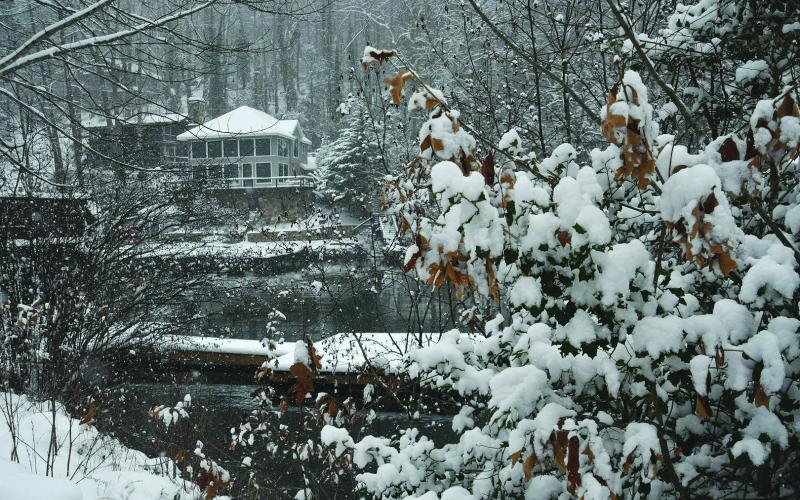 Enoch Autry/The Clayton Tribune. Rabun County offers a different perspective on a winter storm that dropped more than 7 inches of snow. This is a view of Lake Burton as the snow continue to fall on Saturday morning. Rabun County offers a different perspective on a winter storm that dropped more than 7 inches of snow. This is a view of Lake Burton as the snow continue to fall on Saturday morning.