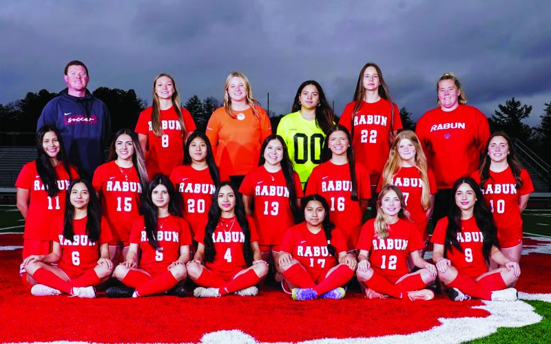 Photo courtesy Rabun County High School. The Rabun County Lady Cat soccer team looks to continue to play hard and notch more wins. Back row: Head Coach Brad Holcombe, Holly Crowe, Kenlee Hedge, Barbara Vargas, Isabella Merrail and Coach Deanna Clark. Middle Row: Zara Aponte, Iris Ortiz-Gavidia, Denise Zaldivar, Ellie Hernandez, Hayden Bass, Addison Stout and Abbey Courtney. First Row: Abril Figueroa, Evelyn Rios, Maria Ramos, Leslie Avila, Braylee Reed and Karleigh Nixion.