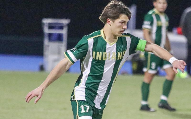 TFS Athletics. Kale Borchers, a junior, has 37 career goals to his resume, along with 16 assists. He scored 28 times last season, which was second on the team. The Indians currently are 6-1 and 3-0 in the conference.