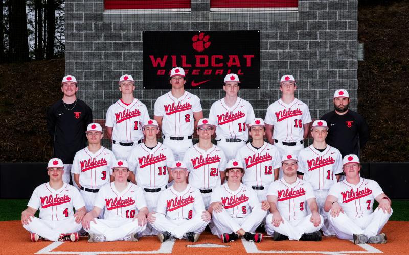 Photo courtesy Rabun County High School. The Rabun County varsity baseball team looks to return to its winning ways in the latter part of the 2026 schedule. Back Row: Assistant Coach Grayson Carver, Wyatt Preston, Ty Truelove, Gabe Porter, Mack Williams and Head Coach Wesley Satterfield. Middle row: Hunter Giles, Christian Thomas, Lleyton Phillips, Caysen Harvey and Zane Burrell. First row: Lake Evans, Baylor Potts, Keaton Hunter, Reid Giles, Eli Green and Ryan Yearwood.