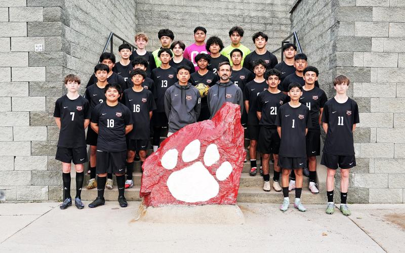 Photo courtesy Rabun County High School. The Rabun County boys soccer team seeks to remain disciplined and grow as a unit as the season progresses. front Row: Silas Stockton, Johnny Bohorquez, Frank Lopez and Levi Stockton. SECOND ROW: Allen Miguel, Jeimir Mendoza, Yair Avila, Head Coach Cameron Heyen, Jaime Cuevas and Miguel Nolasco Suarez. THIRD ROW: Marlin Miguel, Eviel Ramos, Alan Lozada, Jovani Merino and Cristian Avila. FOURTH ROW: Carlos Lopez-Justus, Chris Merino, Bryan Avila and Kevin Mandujano. FI