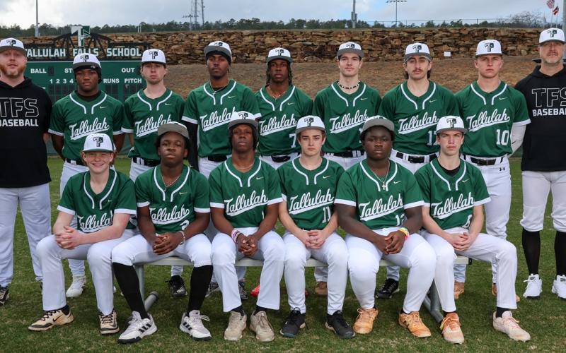 TFS Athletics. The Tallulah Falls School baseball team includes Jordan Miller, Sean Forbes, Richard Ferguson, Easton Pollock, Brody Dampier, Ashton Roache, Jackson Savage, Drew Barron, William NeSmith, Leslie Sands, Jr., Farris Nicholson, Alex Stefanovic and Brantley Allen.