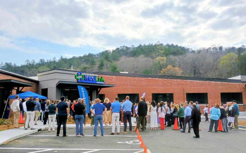 Megan Horn/The Clayton Tribune. Community members, public officials and community leaders attend the ribbon cutting for the new MedLink Georgia Rabun Health Campus located at 811 Highway 441 in Clayton, on March 26.