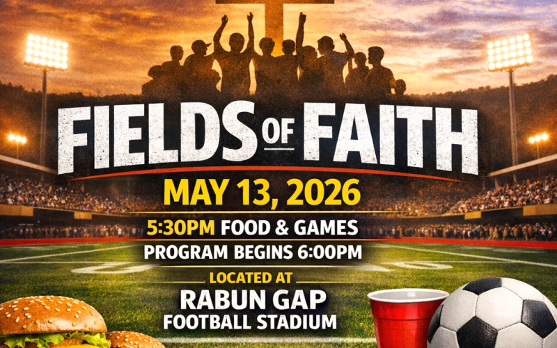 Rabun County FCA and Rabun Gap CSI are hosting the annual 'Fields of Faith' event May 13