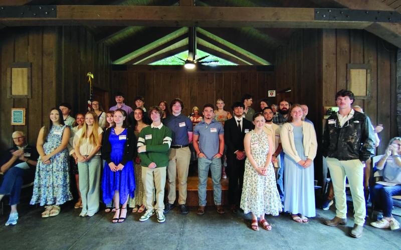 Megan Horn/The Clayton Tribune. Lake Rabun Scholarship Program students from Rabun County High School and Rabun Gap-Nacoochee School were recognized during the May 24 Lake Rabun Association annual Memorial Day meeting.