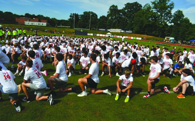Enoch Autry/The Clayton Tribune. Campers await Gunner Stockton’s address to the overall group on June 20 at Lakeview Academy in Gainesville