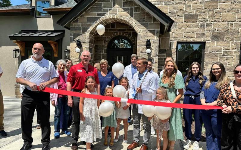 Photo courtesy Forward Rabun/Rabun County Chamber of Commerce. Patterson Family Smiles Dental held a Grand Opening &amp; Ribbon-Cutting Ceremony for their new location on Friday, May 29th at Noon at their new location:  303 Warwoman Rd., Clayton.  Member businesses congratulated the Patterson Family and networked with other business representatives. Refreshments were served.