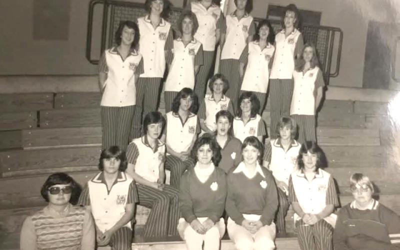 Submitted Photo.  Janice Wayne and Gail Crowe coached the Rabun County girls basketball team early Wayne’s coaching tenure in the 1980s