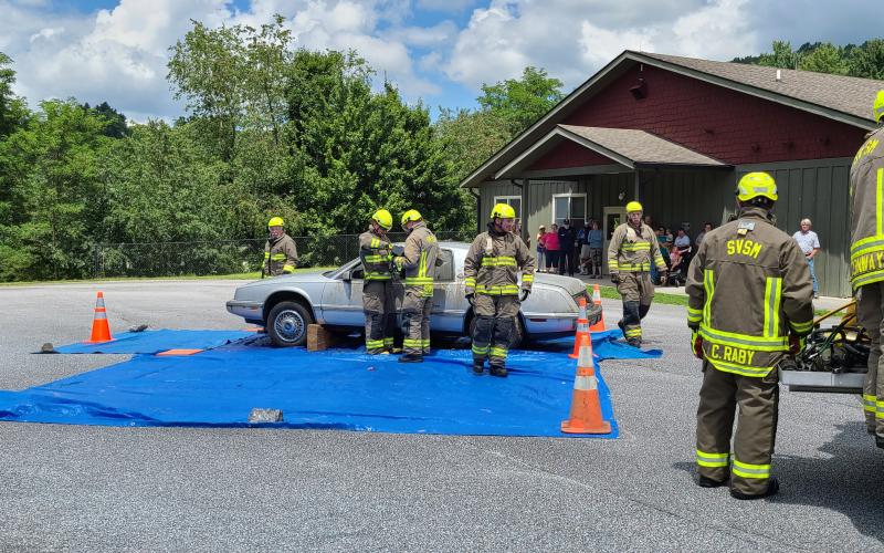Photo courtesy Benita Cotton-Orr.  Sky Valley-Scaly Mountain Volunteer Fire Rescue Department held its annual Community Appreciation Day on Saturday, Aug. 8, and it included demonstrations for the community such as this one.