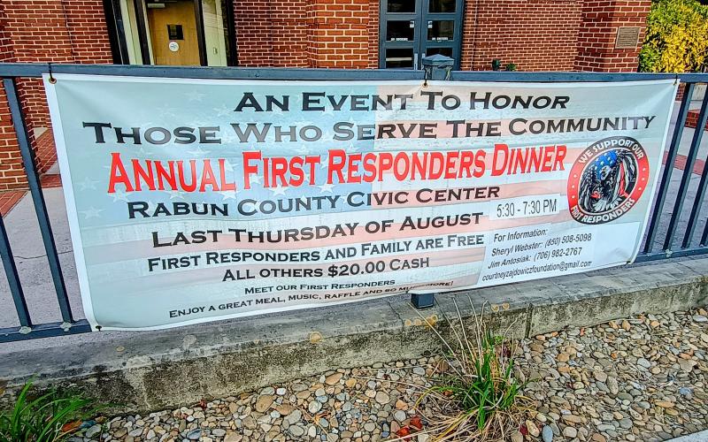 Megan Horn/The Clayton Tribune. Community members are invited to help honor our first responders on Thursday, Aug. 27, at the Rabun County Civic Center for the fourth annual First Responders’ Appreciation Dinner. The event will have food, music, a raffle and much more.