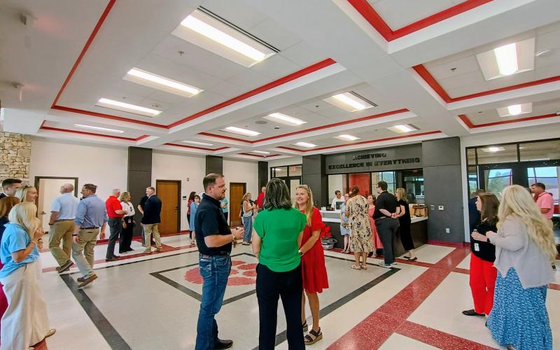 Megan Horn/The Clayton Tribune. Those community members who attended the July 31 ribbon cutting celebration event got the opportunity to tour the new Rabun County High School Academic Building.