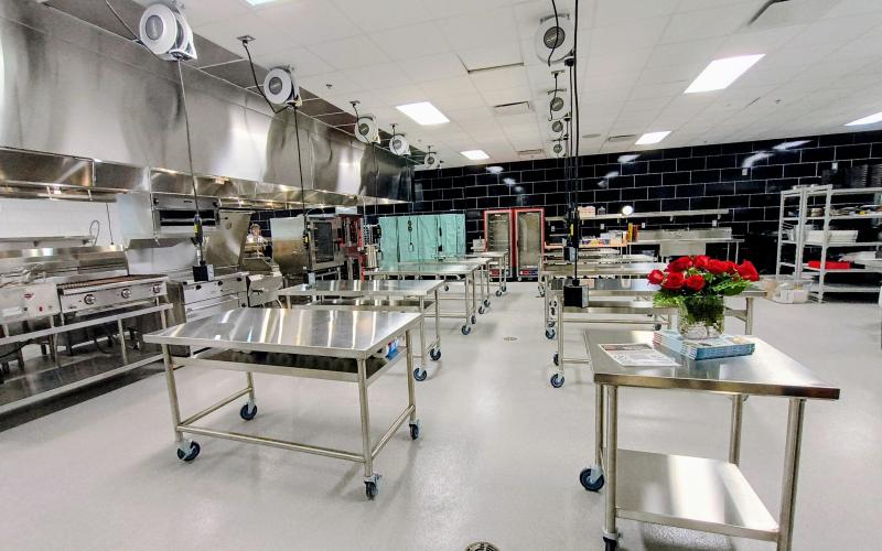 Megan Horn/The Clayton Tribune.  A view of the culinary arts lab located inside the new Rabun County High School Academic Building.