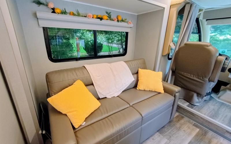 Megan Horn/The Clayton Tribune. A view of the sitting area inside the Choices Pregnancy Center Medical Mobile Unit. It will allow the nonprofit to extend services to neighboring counties as part of its ministry. The Mobile Unit was on display at the Aug. 1 “Heartbeat Gala,” which raised funds to operate the unit.