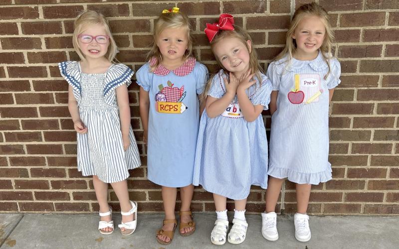 Photo submitted. These Rabun County Primary School (RCPS) Pre-K students, pictured left to right, are Palmer Coleman, Ellie Hopper, Stormie Carter and Sadie Page.